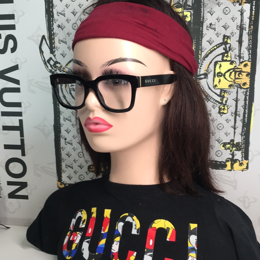 ✨ Luxury New Authentic Gucci GG1138O 001 Black Square Eyeglasses ✨